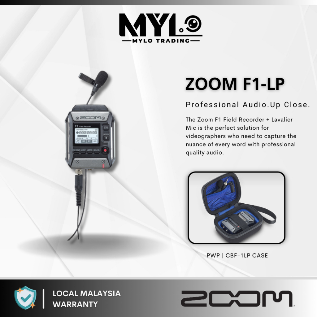 Zoom F1LP Field Recorder With Lavalier Microphone Shopee Malaysia