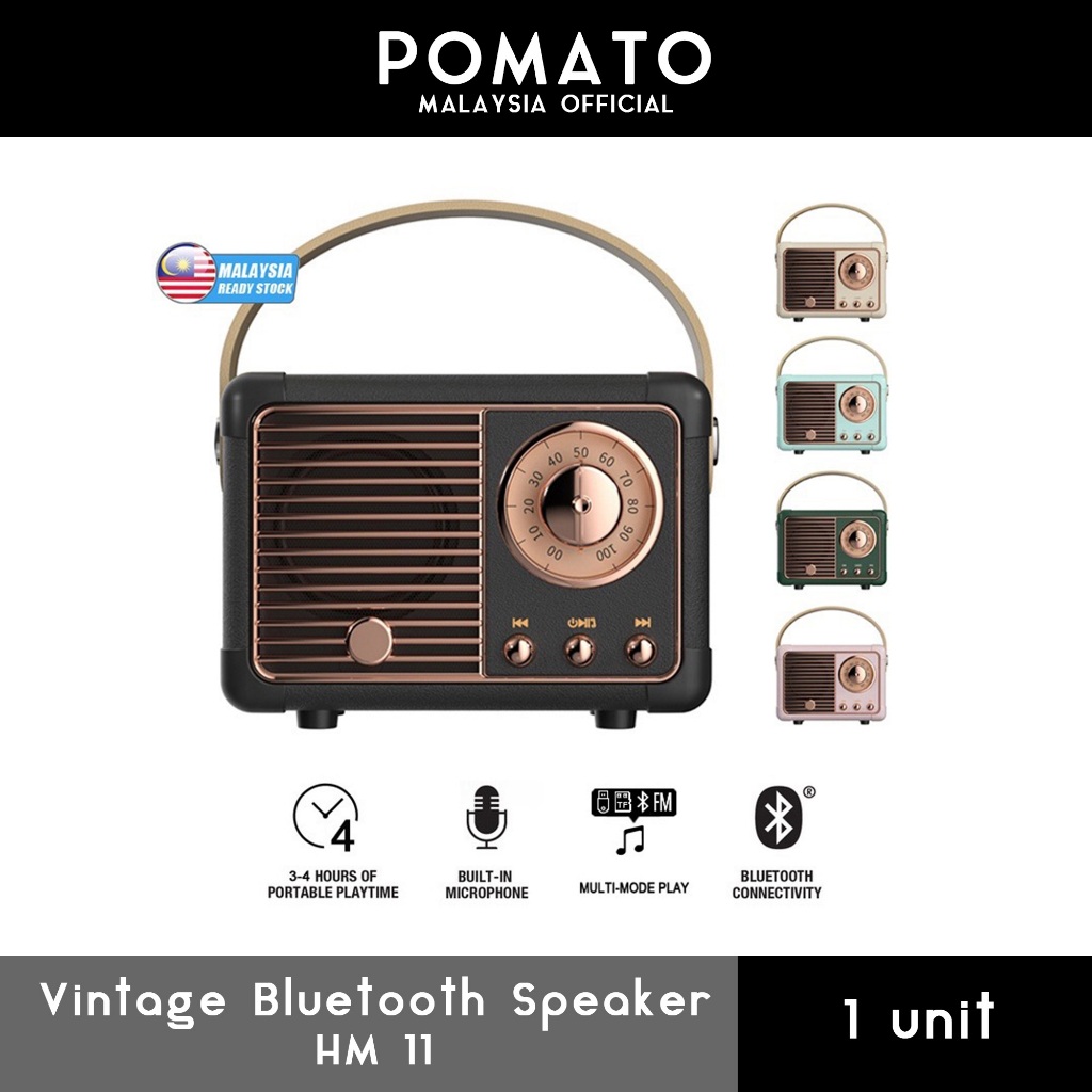 Vintage Retro Bluetooth Speaker Classical Subwoofer Speakers FM Radio Mini Music Player Shopee