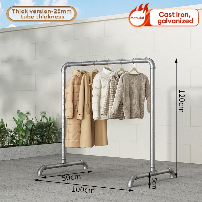 2M Double Layer Clothes Rack /Rak baju besi/stainless steel clothes