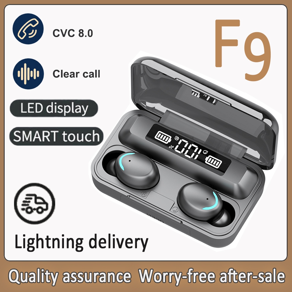 Sistem kawalan sentuh set kepala wayarles F9-5C Bluetooth Pengurangan ...