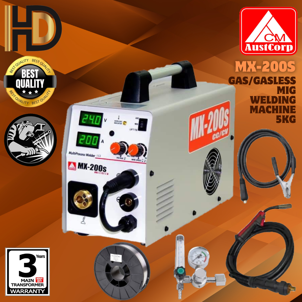 AUSTCORP MX-200S CC / CV 3 in 1 MIG Welding Machine Gas / Gasless