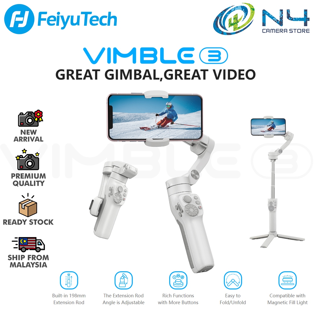 FeiyuTech Vimble 3 Smartphone Stabilizer,7.8’’ Built-in Extendable 3 ...