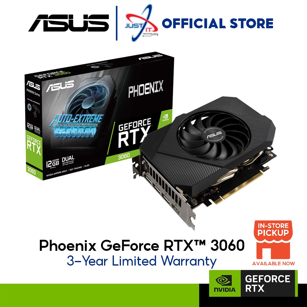 ASUS PH-RTX3060-12G-V2 Phoenix RTX3060 V2 12GB DDR6 GRAPHICS CARD ...