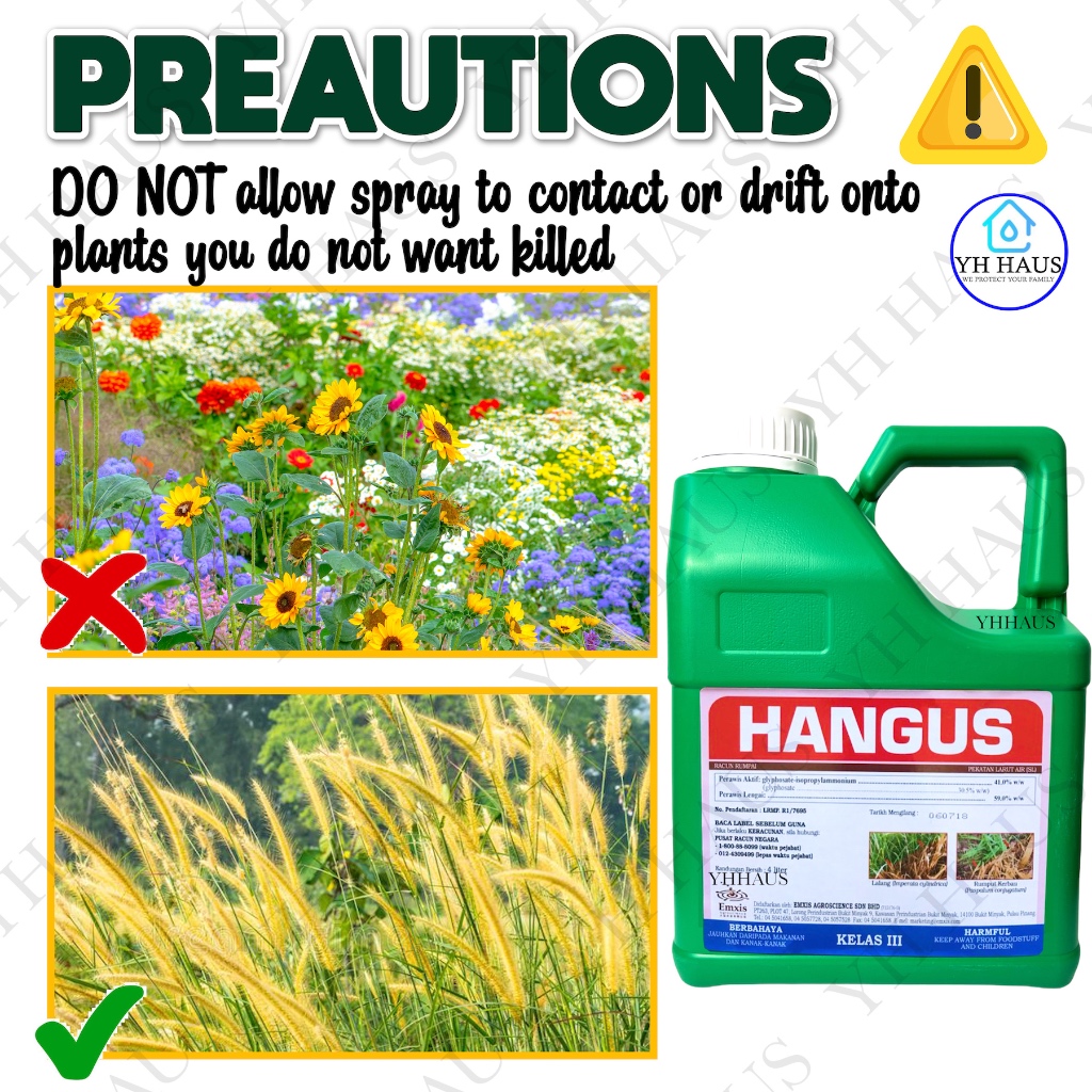 20L HANGUS Glyphosate 41% Weed Killer (Racun Rumput Lalang/Ubat rumput ...