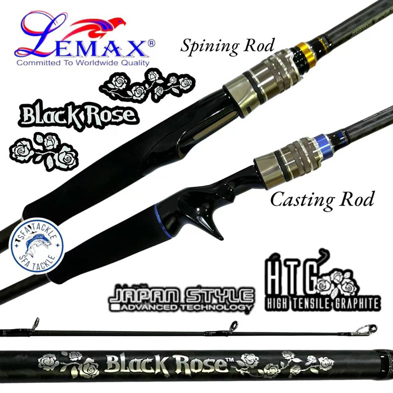 ***LEMAX BLACK ROSE SPINING & CASTING ROD (COLOUR RANDOM) | Shopee Malaysia