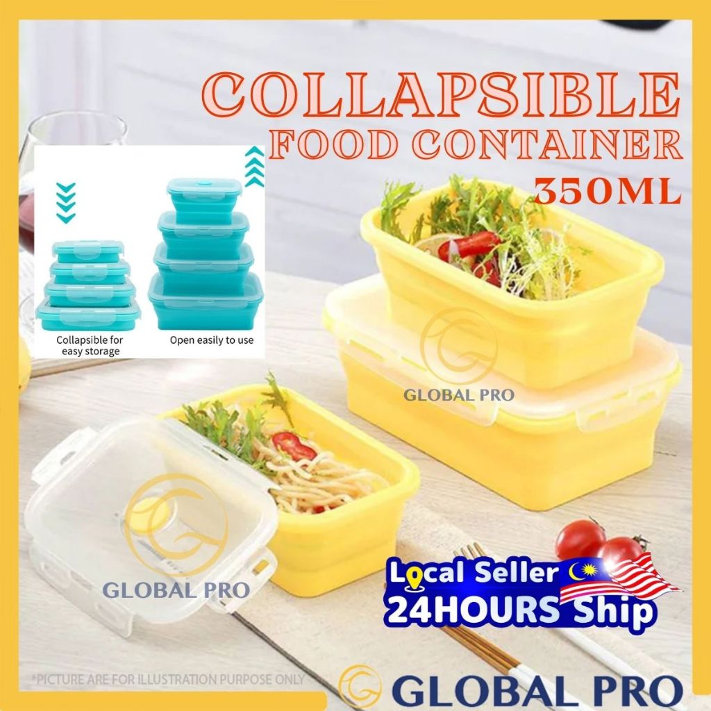 350ML Collapsible Food Storage Containers with Lid Stackable Travel