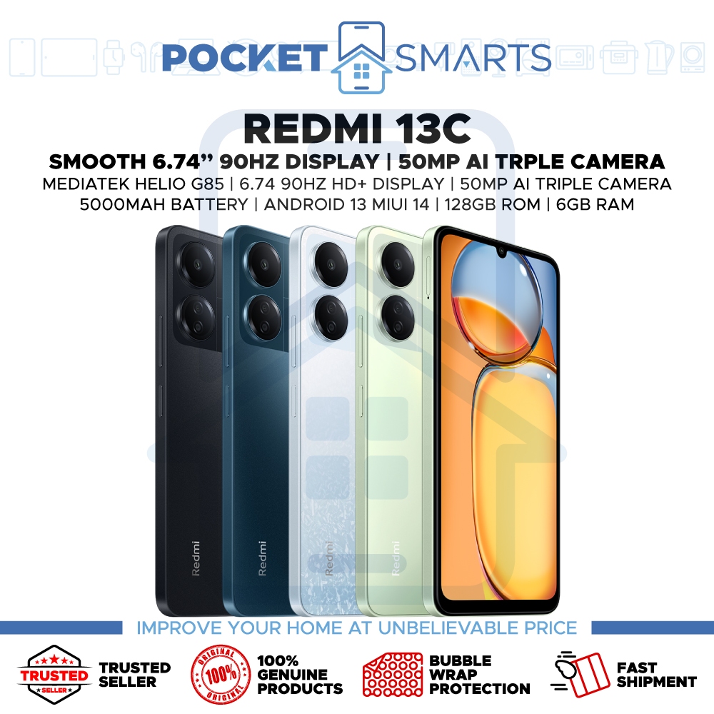 Malaysia Set Redmi 13c 128gb Rom 6gb Ram 1 Year Xiaomi Malaysia Warranty Shopee Malaysia 5478