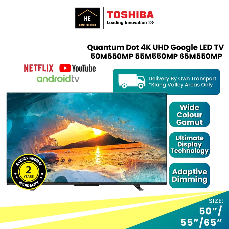 Toshiba 50 / 55 / 65 Inch Quantum Dot 4K UHD Google LED TV QLED ...