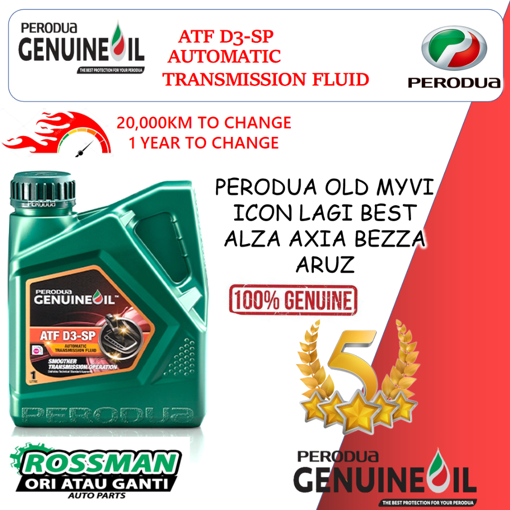 3 Botol - Original Perodua ATF ( D3-SP / SP3 ) Gear Oil - Myvi , Aruz ...