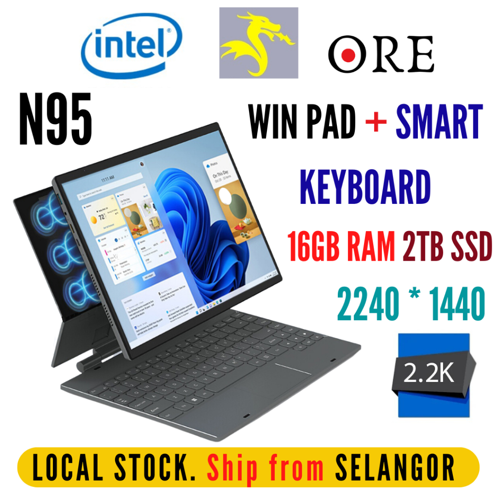 2024 ORE WP1 16GB DDR4 RAM 2TB SSD 14" Win Pad Tablet Laptop Windows 11