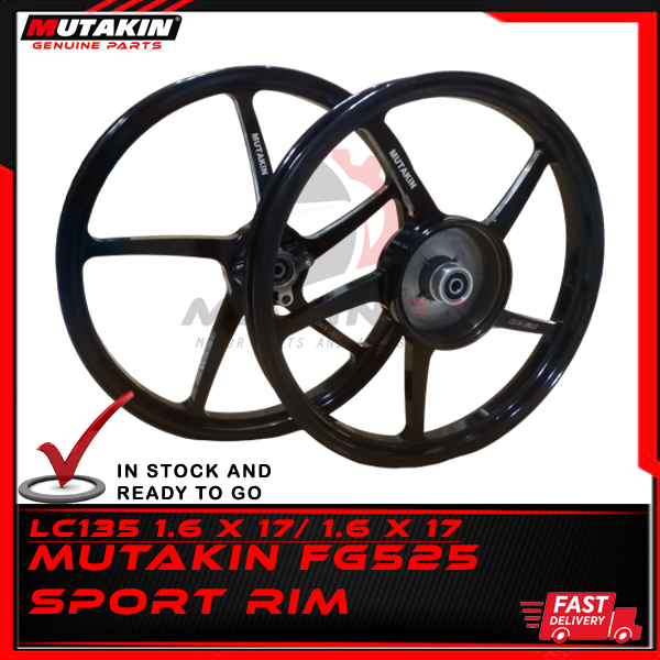 SPORT RIM 525 FG525 5 Batang YAMAHA LC135 Y15ZR BLACK Cast Wheel Sport ...