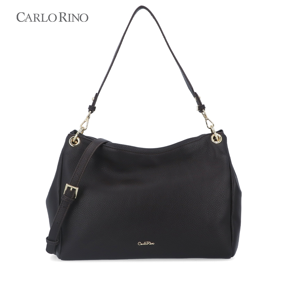Carlo Rino Dark Brown LuxeLeather Hobo | Shopee Malaysia