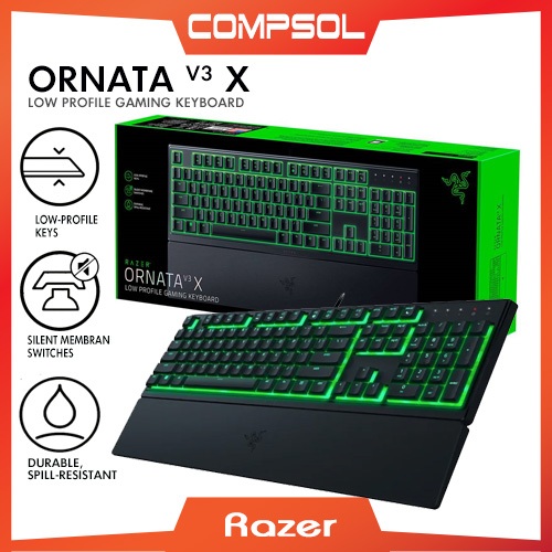 Ergonomic Silent Gaming Keyboard - Razer Ornata V3 X