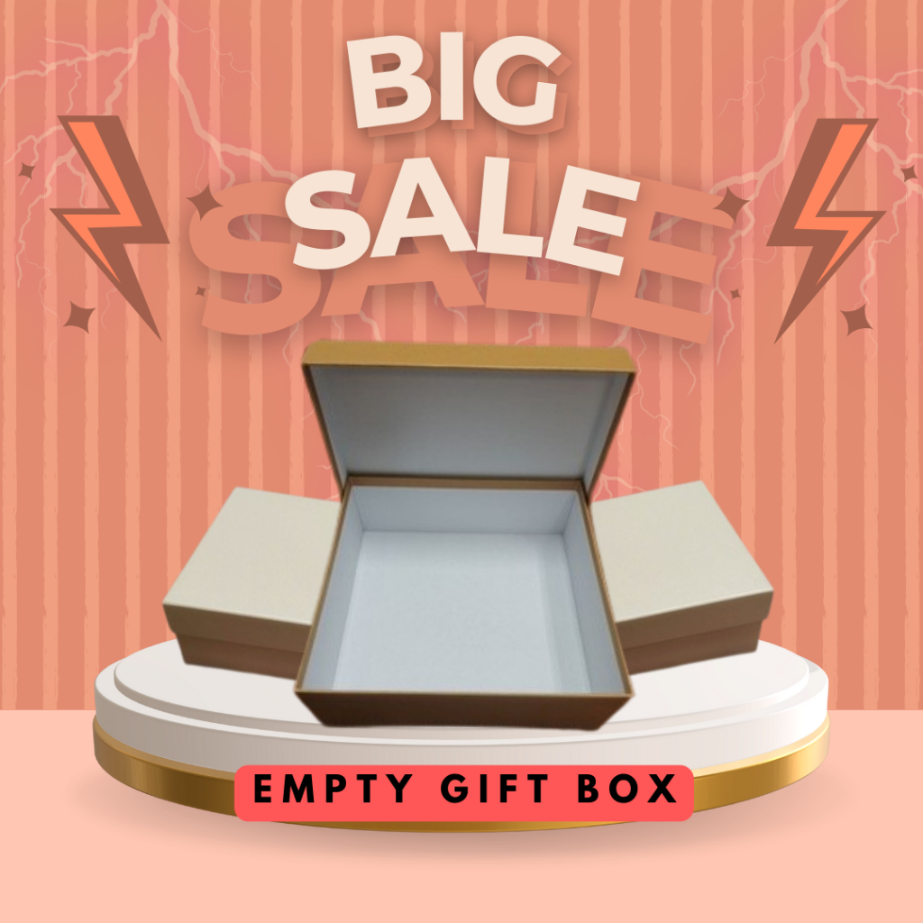 GIFT BOX - Top & Bottom Hard Box (Sand Gold) CHRISMAS. CNY | Shopee ...