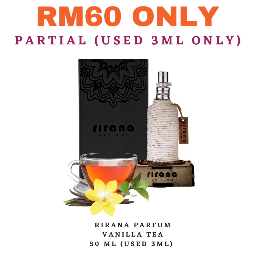 RIRANA PARFUME VANILLA TEA (PARTIAL - USED ONLY 3ML) | Shopee Malaysia