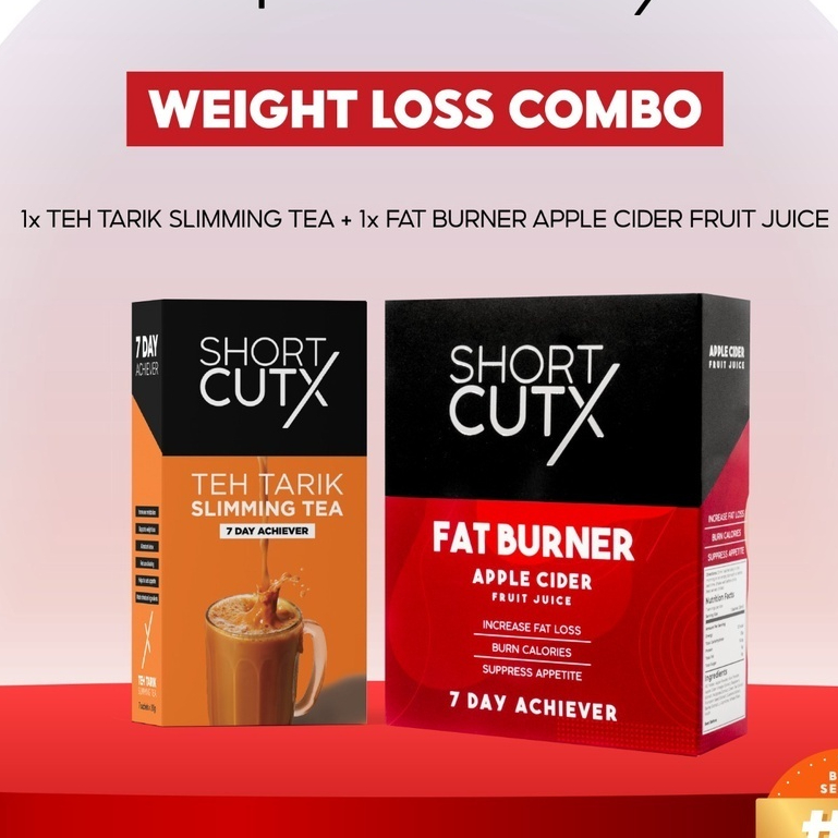 Bundle of 2 (1X Shortcutx Teh Tarik Slimming Tea & 1X Shortcutx Fat