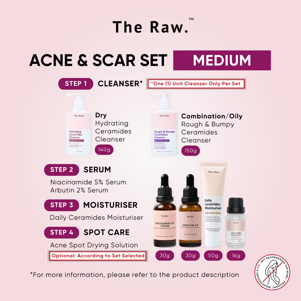 The Raw. Acne & Scar Set for PostBreakout Recovery of Acne & Scar
