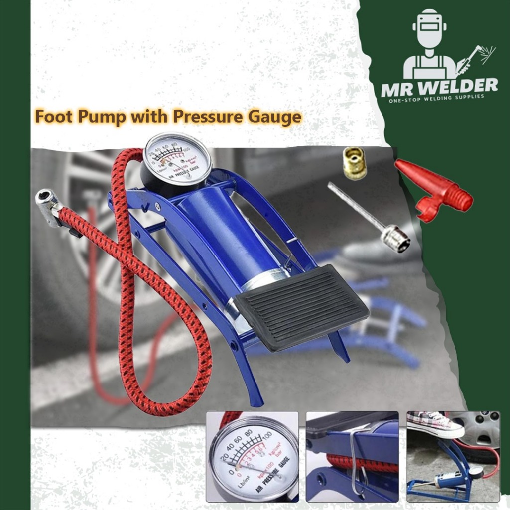 Portable Pump Foot Pump tyre Pam Kaki Angin Tayar Tire Inflator Pump ...