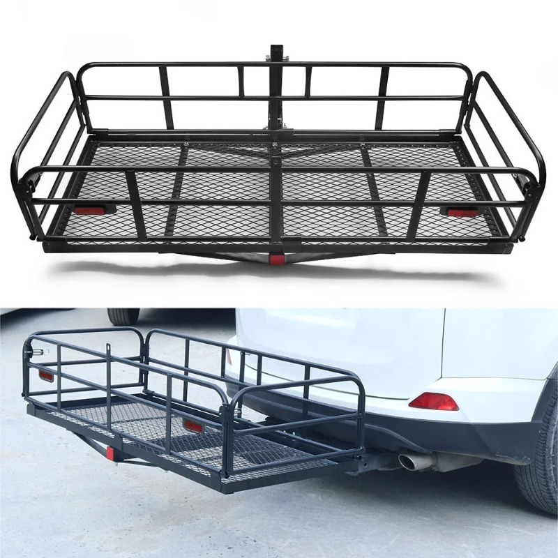 400 Lbs Heavy Duty Hitch Mount Cargo Carrier Folding Cargo Rack Rear ...