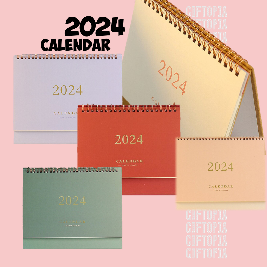 GIFTOPIA 2024 Desktop Calendar Kalendar 2024 Schedule Table Planner ...