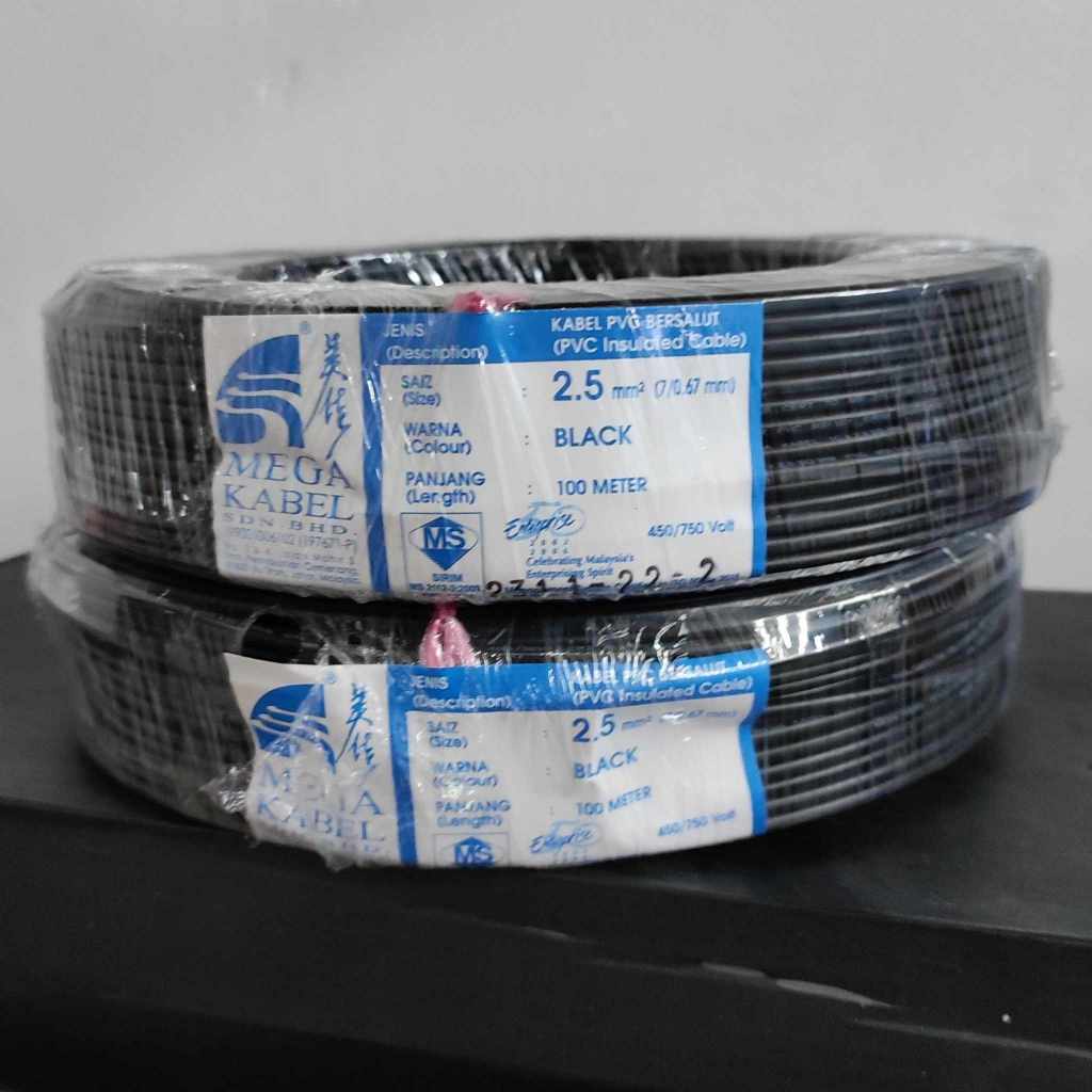 【Loose Cut】Mega Kabel 2.5mm Insulated PVC 100% Pure Copper Cable *SIRIM ...