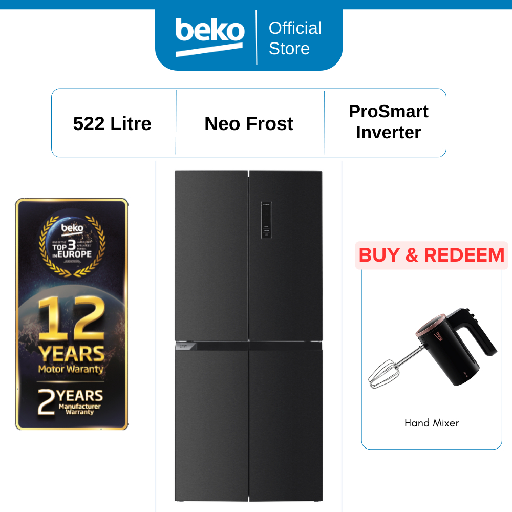 Beko French Door Refrigerator With Prosmart Inverter (522L) GNO51651VKMY Shopee Malaysia