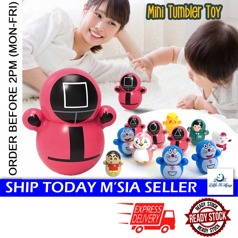 [Little B House] Mini Roly-poly Toy Mini Cartoon Tumbler Toy Doll ...