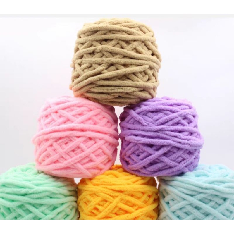 yarn microfiber polyester soft yarn 90-100g | Shopee Malaysia