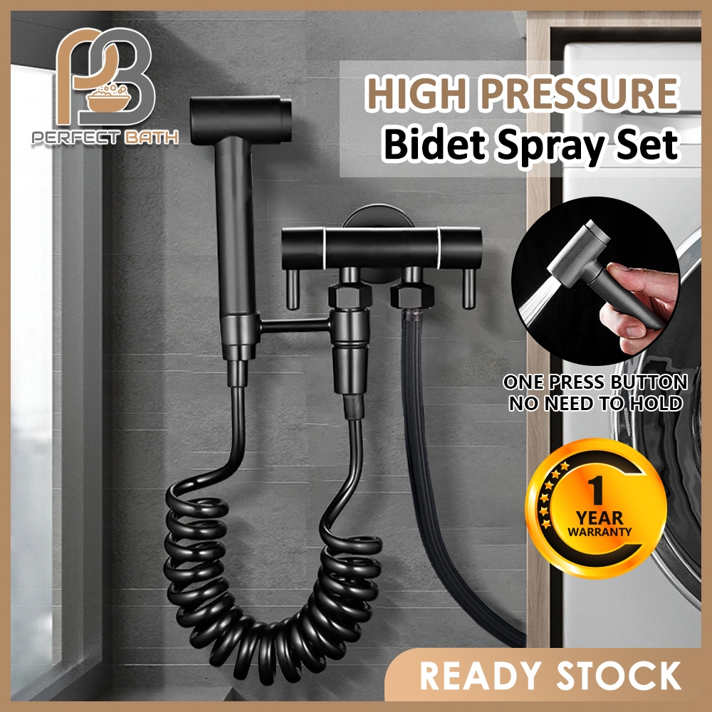 [FULL SET] Perfect Bath Dual Tap Bidet Spray Set Bathroom Pipe Paip