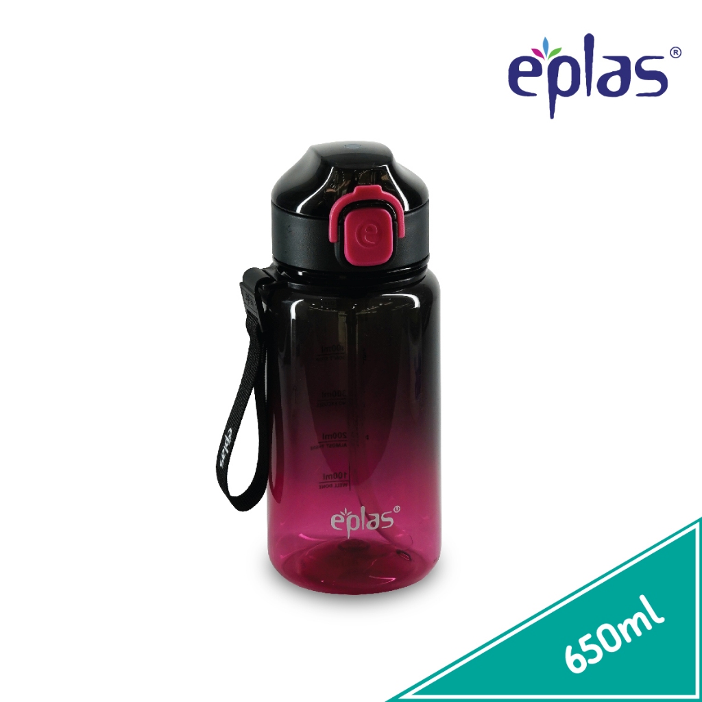 EPLAS MODERN 650/1000ml One Touch Multicolour Water Bottle W/Spring ...