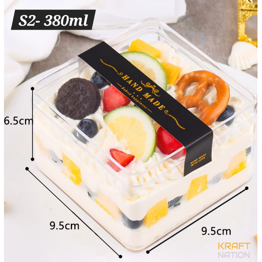 [Premium] Hard Plastic Cake Box/ Acrylic Cake Box/ Tiramisu Box/ Tart