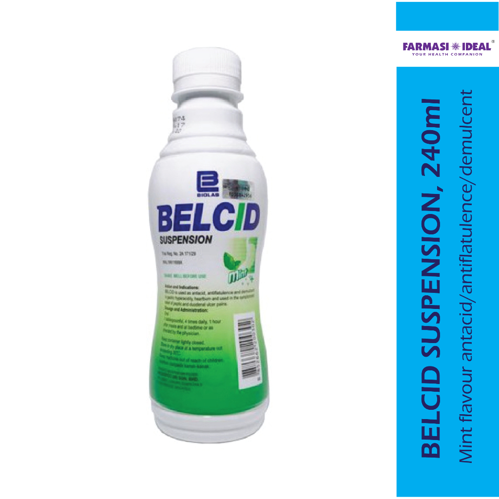 BELCID, 240ml Used for antacid, antiflatulence and demulcent in