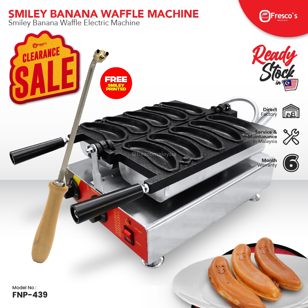 [CLEARANCE] Smiley Banana Waffle Electric Machine Wafer Pisang Waffle