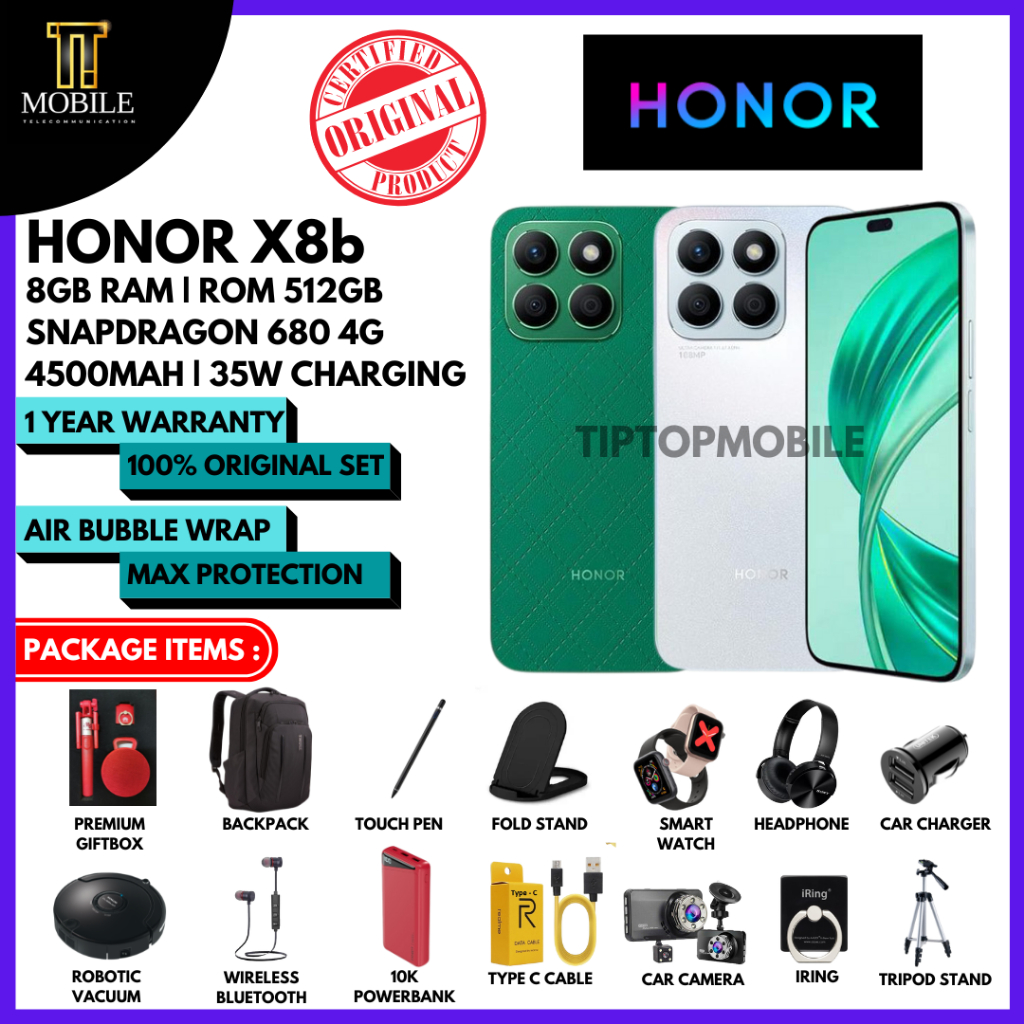 Honor X8b ( RAM 8GB | ROM 512GB ) Original Honor Malaysia | Shopee Malaysia