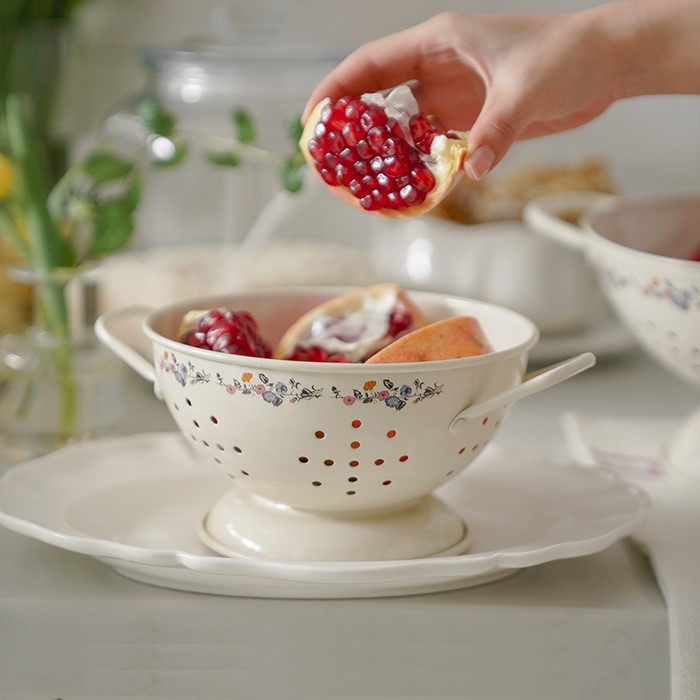 [DEFECT] French Style Metal Colander With Handle - Morning Glory (Small ...