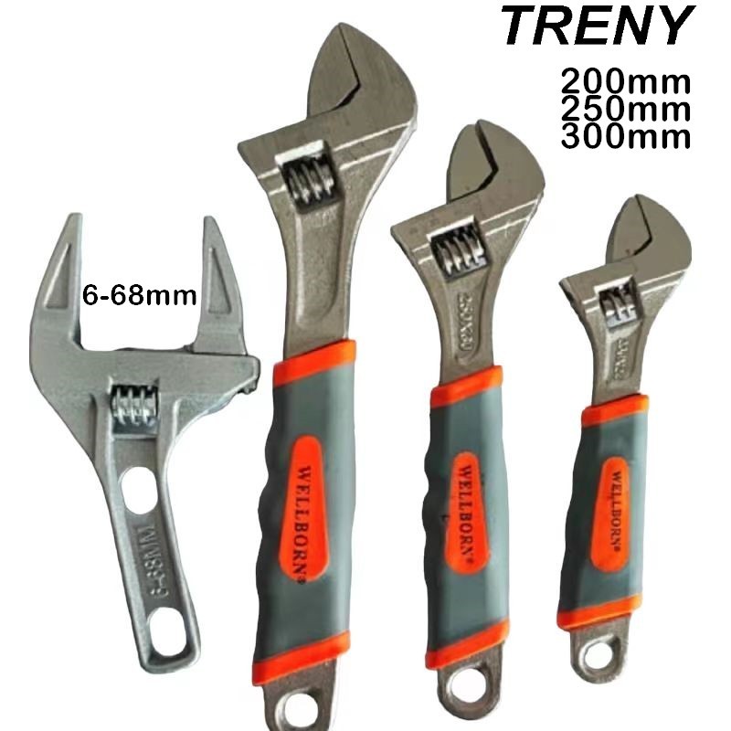 TRENY 6” 8” 10” 12” Adjustable Wrench Spanner Spanar HIDUP SPANA HIDUP ...