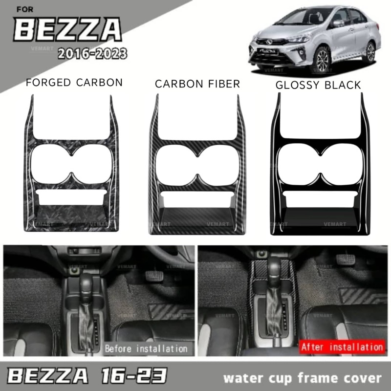 Vemart Perodua bezza 2016-2023 Console Box water cup frame cover ...