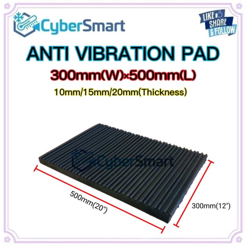 Anti Vibration Rubber Pad -10mm/15mm/20mm x300mm(W)x500mm(L) | Shopee ...