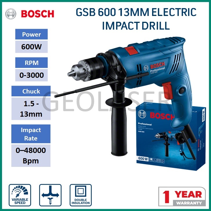 Bosch GSB 600 13MM Electric Impact Hammer Drill 600W GSB600