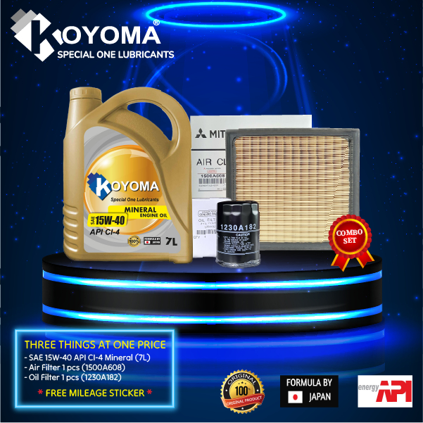 MITSUBISHI TRITON VGT MIVEC OIL FILTER + AIR FILTER + KOYOMA 15W40 CI-4 ...