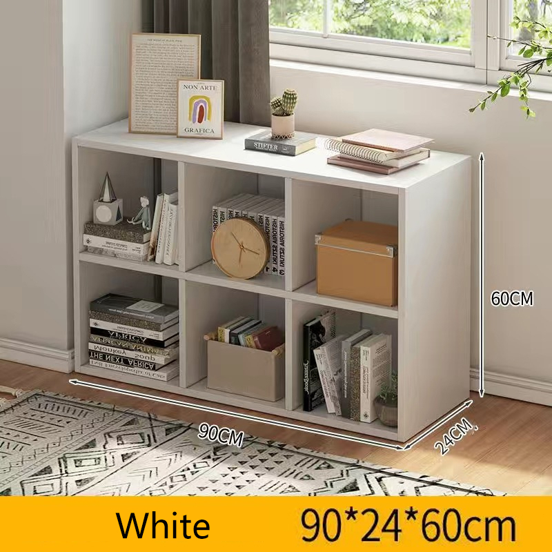 🌸rak buku Wooden Bookshelf Multi Grid Display Rack School DIY Storage ...