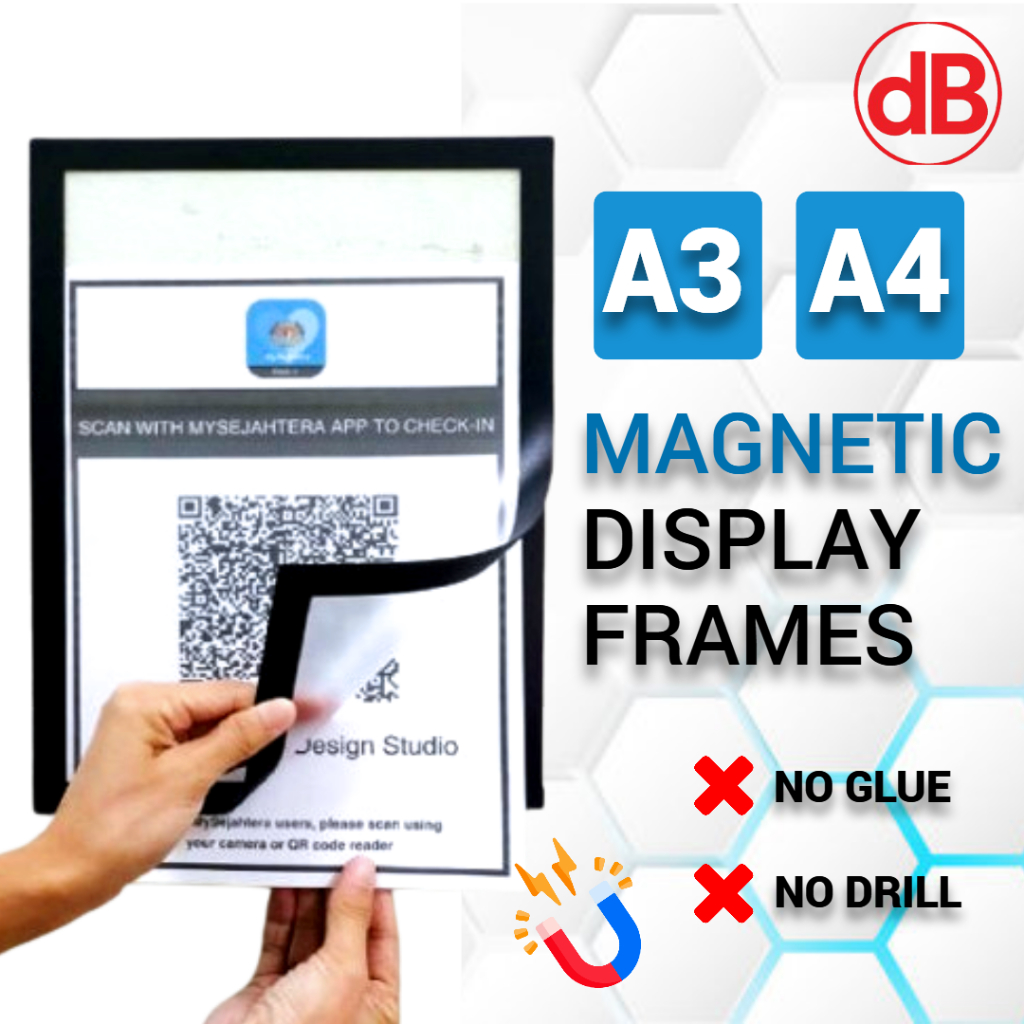 A4 /A3 document display magnetic frame PVC protector cover--- | Shopee ...