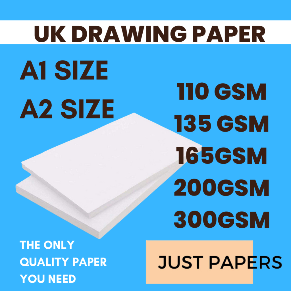Drawing Paper A1/ A2 (110/135/ 165/ 200/ 300gsm) kertas lukisan tebal