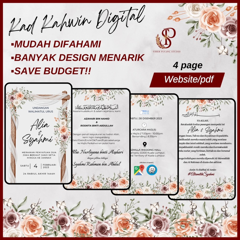 NEW ️ Kad Kahwin Digital (Malay bisnes) | Shopee Malaysia