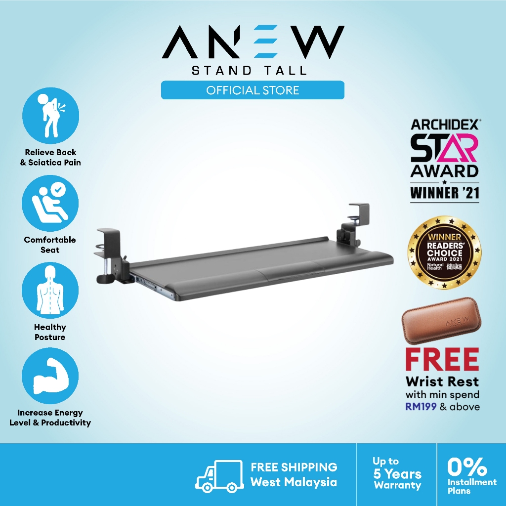 ANEW Ergonomic Keyboard Tray Office Desk Keyboard Stand Typing Comfort