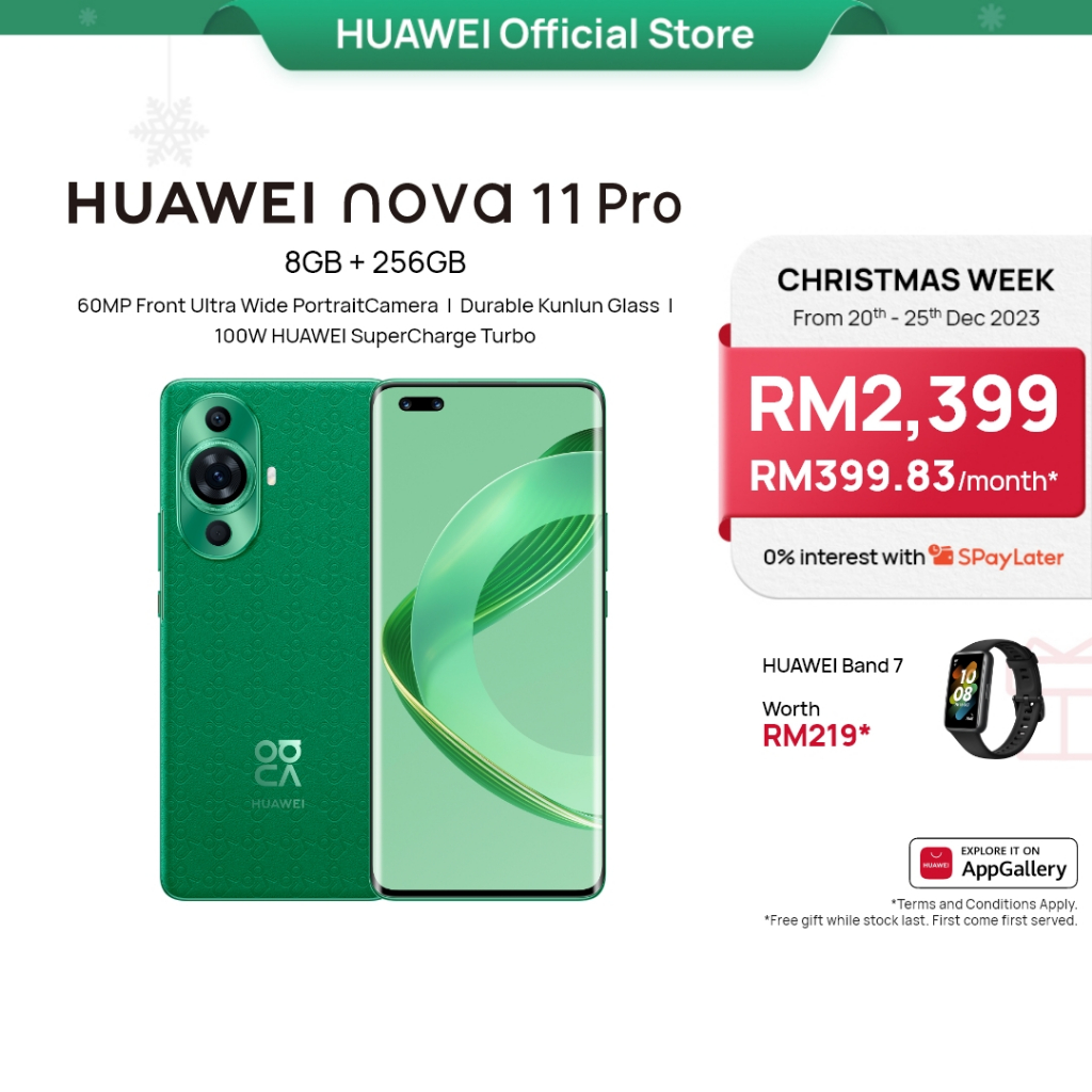 HUAWEI nova 11 Pro 60MP Front Ultra Portrait Dual Camera Durable Kunlun ...