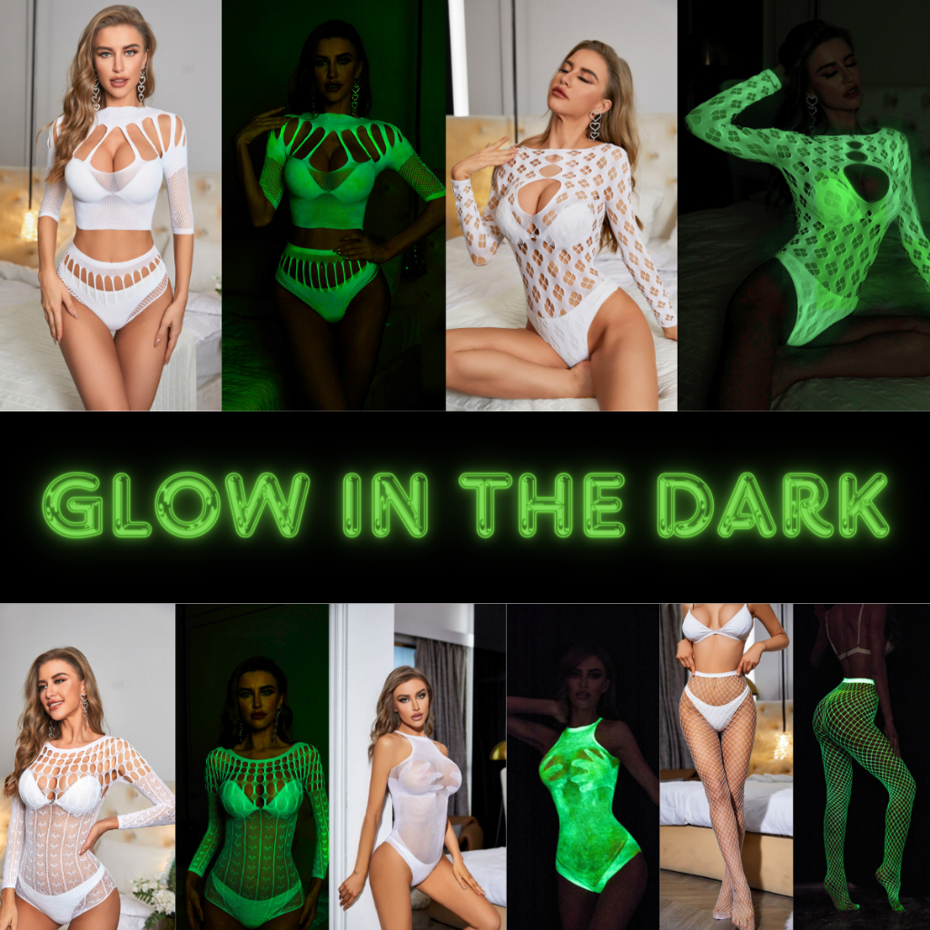 Glow Black Light Halter Bandeau & Cage Panty Neon Pink Qn