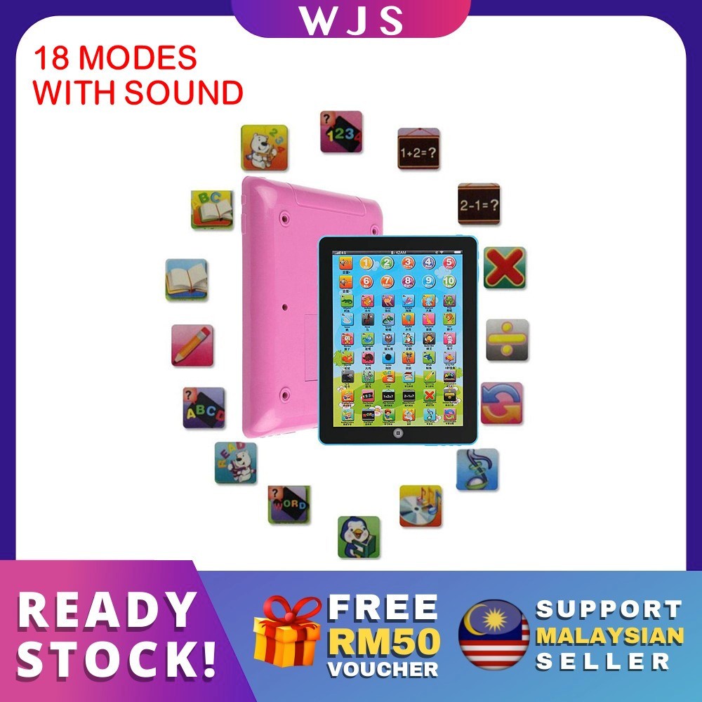 🇲🇾FREE RM50 VOUCHER🎁 MLQ 18 Modes Kids Tablet Children Learning English ...