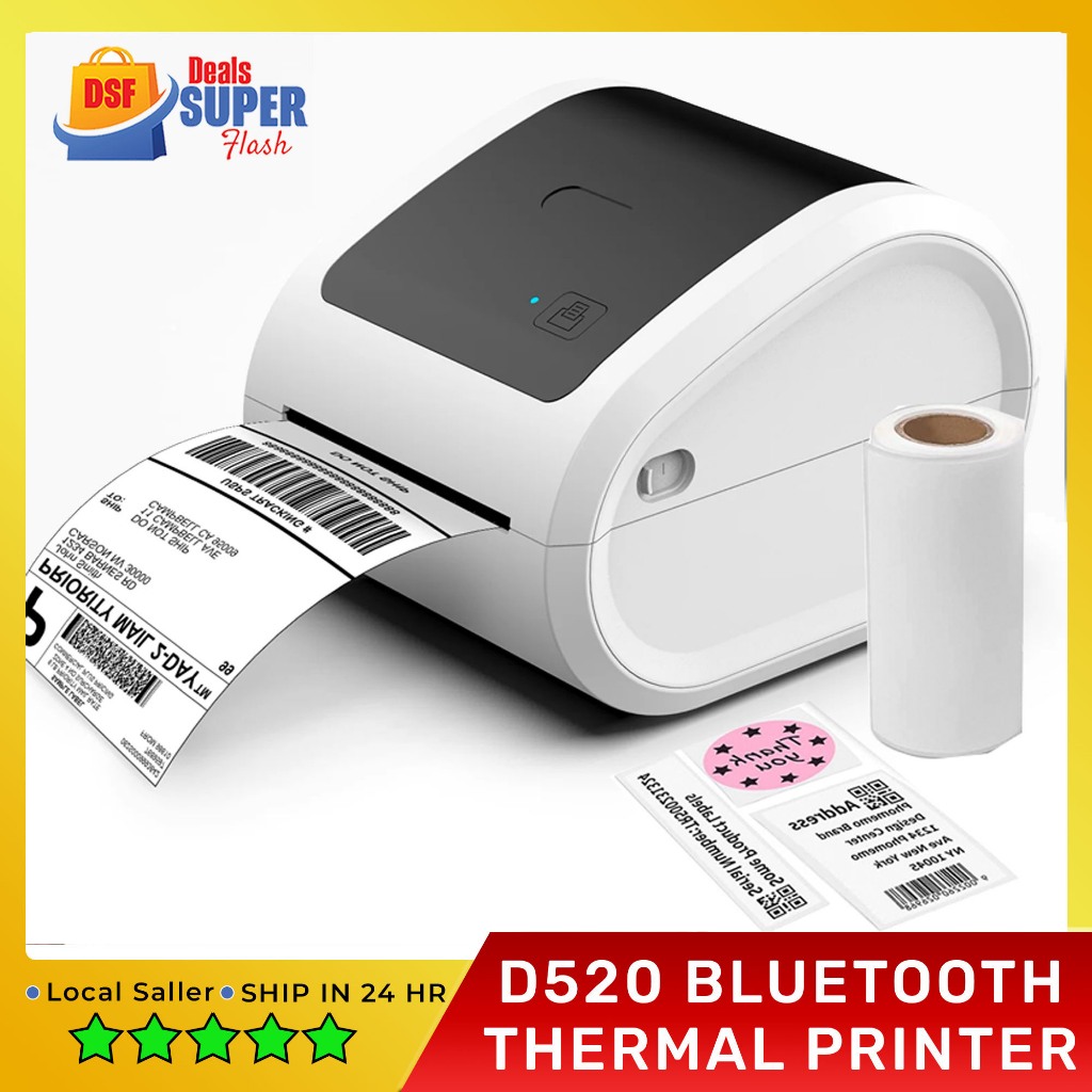 💥COD Thermal Printer A6/A7 size Bluetooth ios Android shipping label ...
