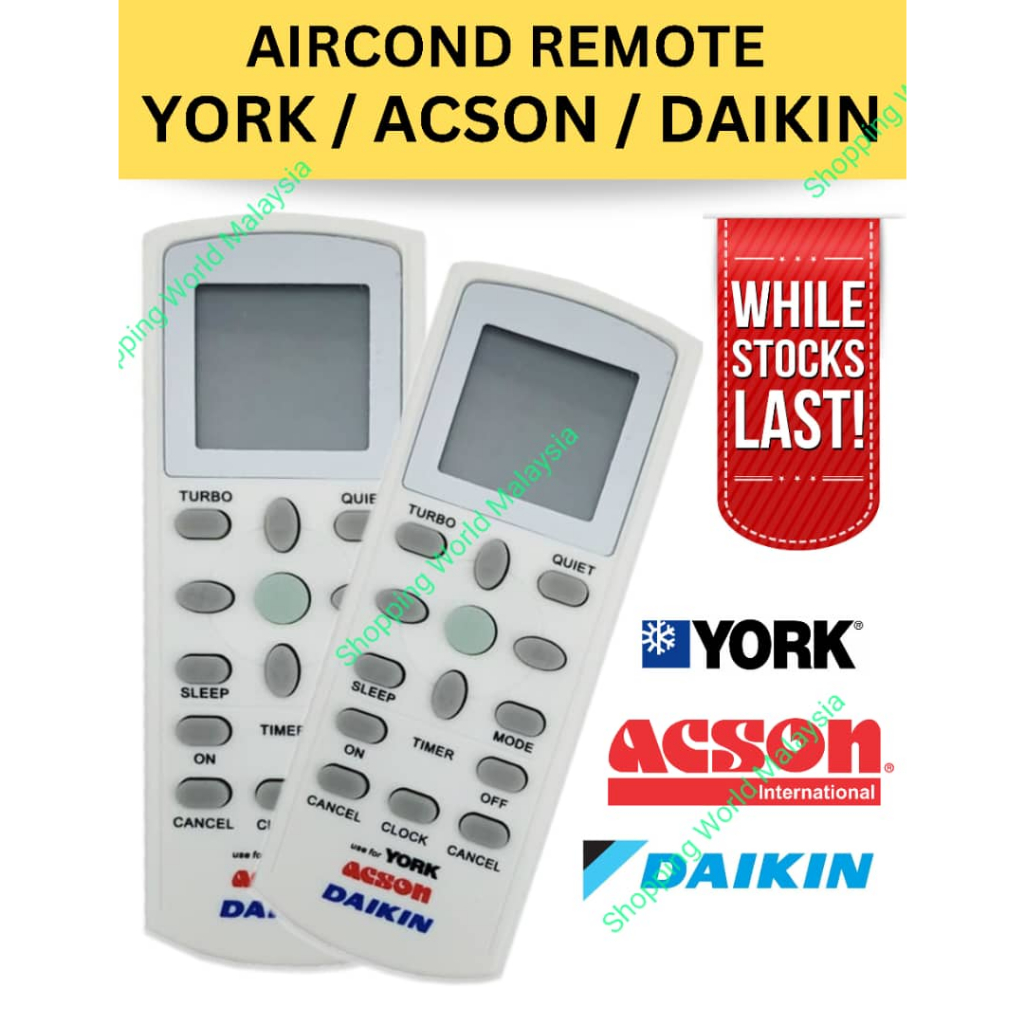 Universal A C Air Conditioner Remote Control For York Acson Daikin